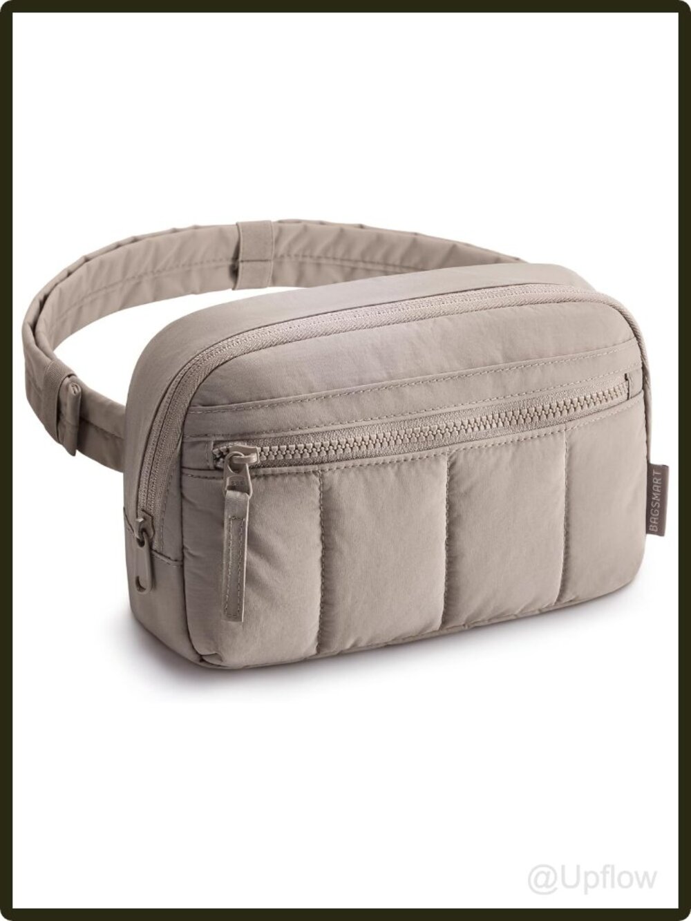 Women's Quilted Puffy Nylon Belt Bag Crossbody Fanny Pack Multi Pocket